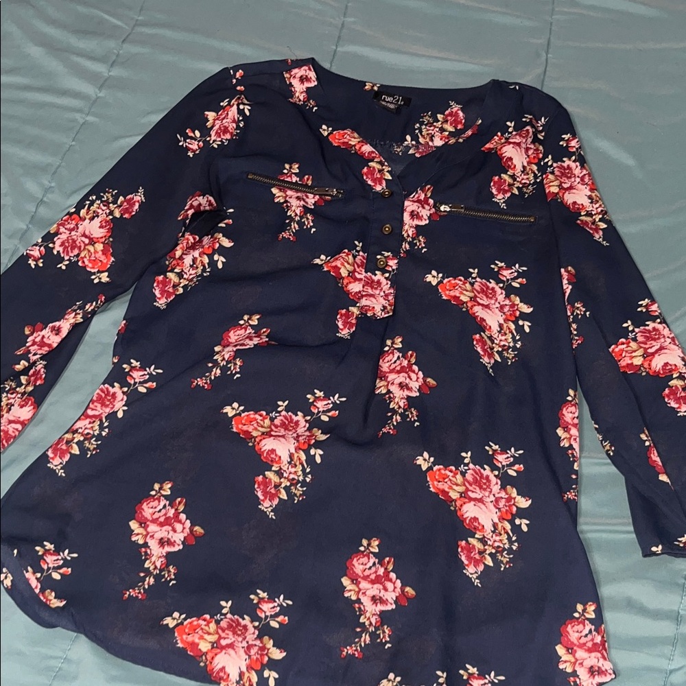 Sheer floral blouse